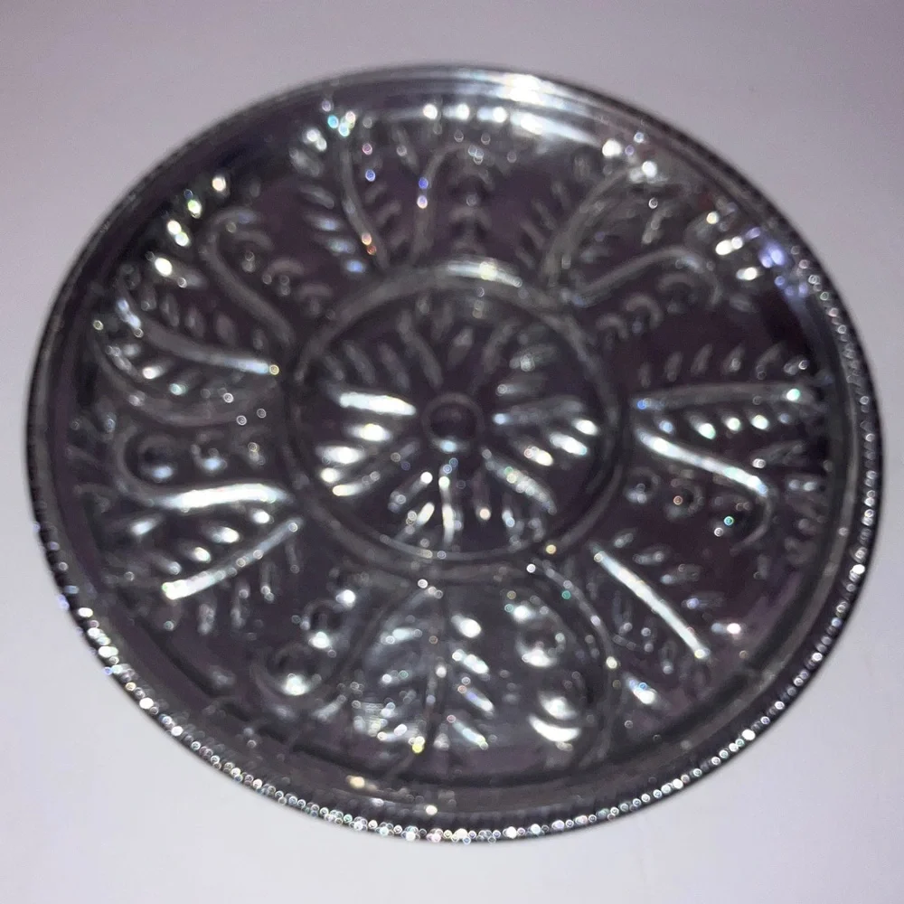 Clear Glass Decorative Relish Tray and Silver‎ Serving Tray 11”